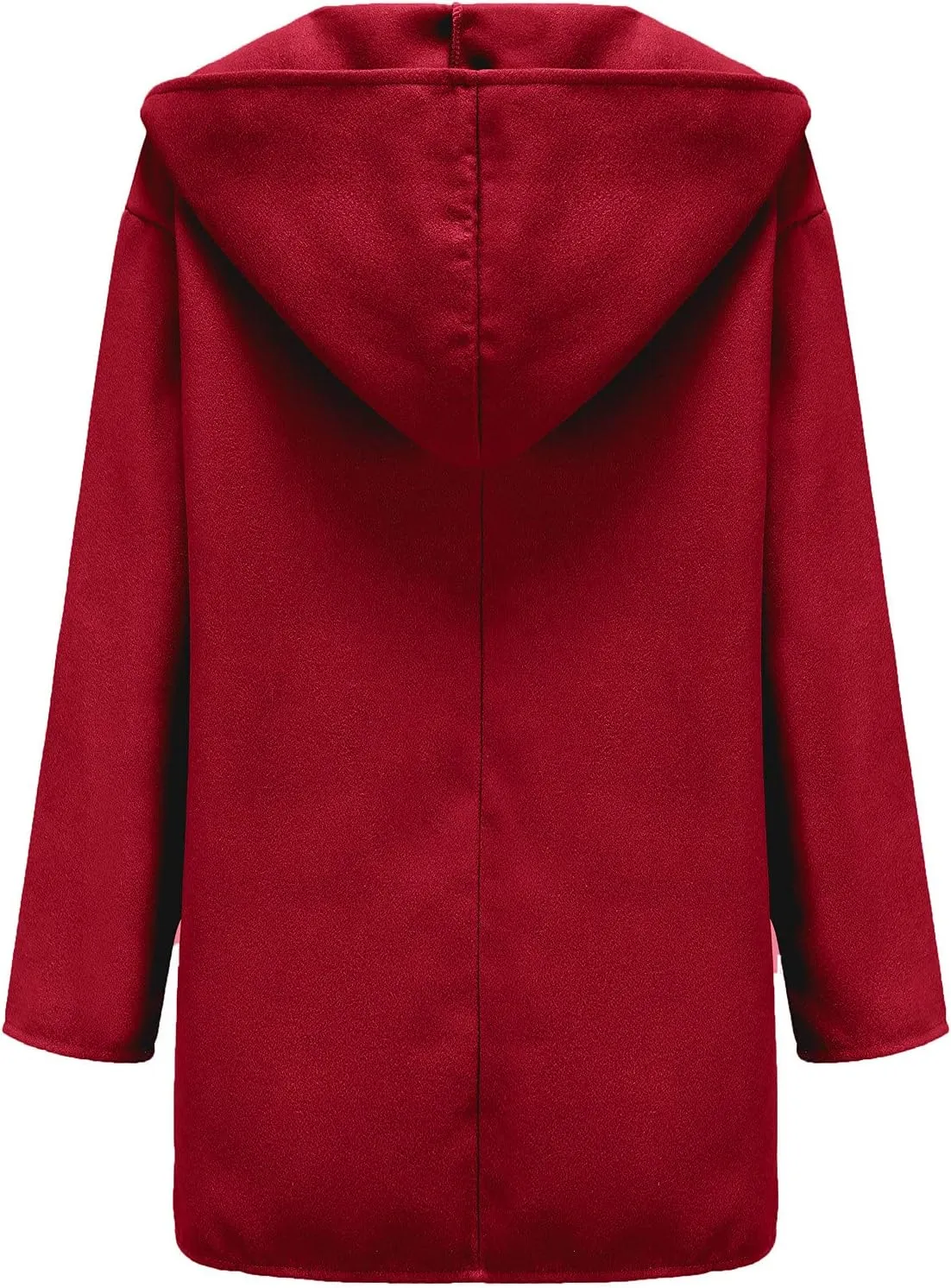 Womens Plus Size Winter Coats Warm Single Breasted Wool Blend Pea Coat Dressy Fashion Overcoat Trench Jacket with Hood