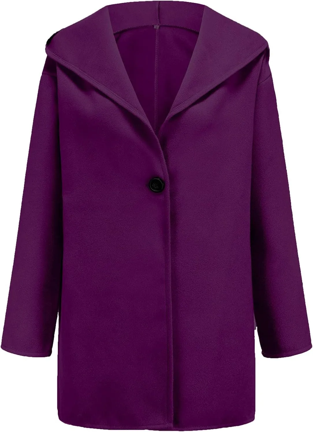 Womens Plus Size Winter Coats Warm Single Breasted Wool Blend Pea Coat Dressy Fashion Overcoat Trench Jacket with Hood