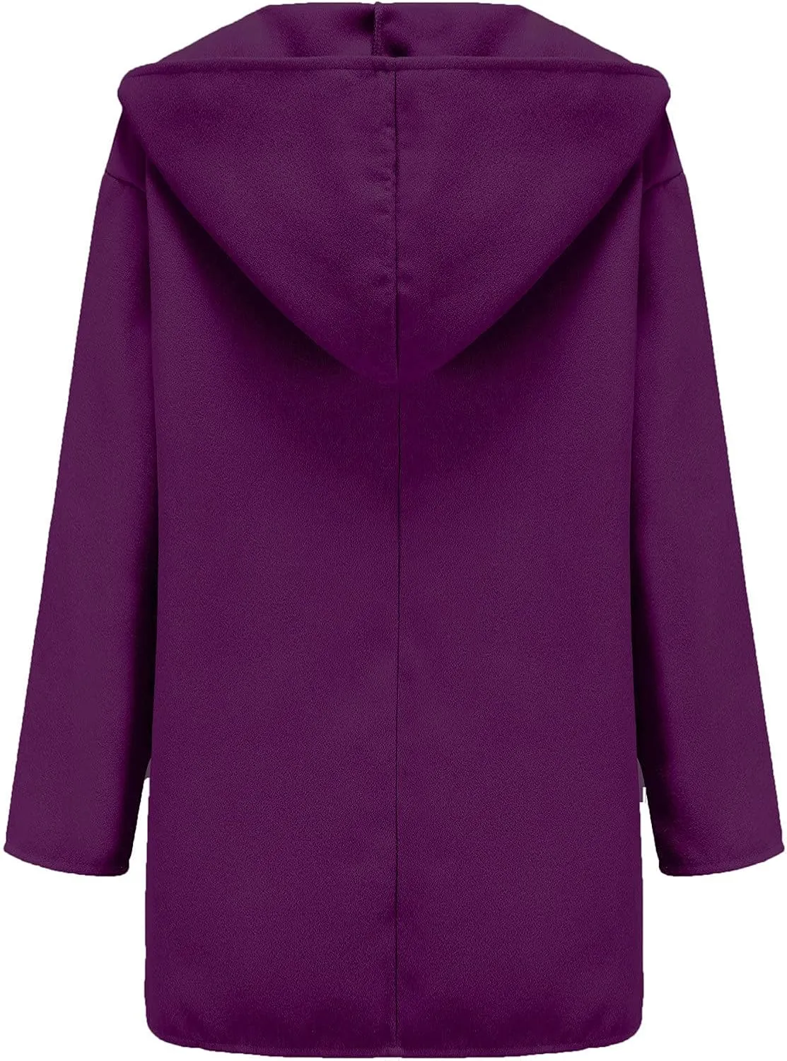 Womens Plus Size Winter Coats Warm Single Breasted Wool Blend Pea Coat Dressy Fashion Overcoat Trench Jacket with Hood