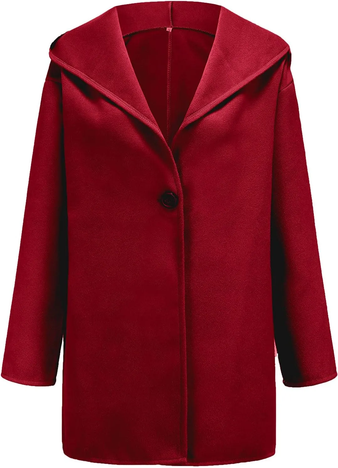 Womens Plus Size Winter Coats Warm Single Breasted Wool Blend Pea Coat Dressy Fashion Overcoat Trench Jacket with Hood