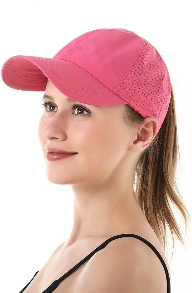 Womens Ponytail Hat Baseball Cap, Adjustable Criss Cross Baseball Cap High Bun Unisex Quick Drying Trucker Hats
