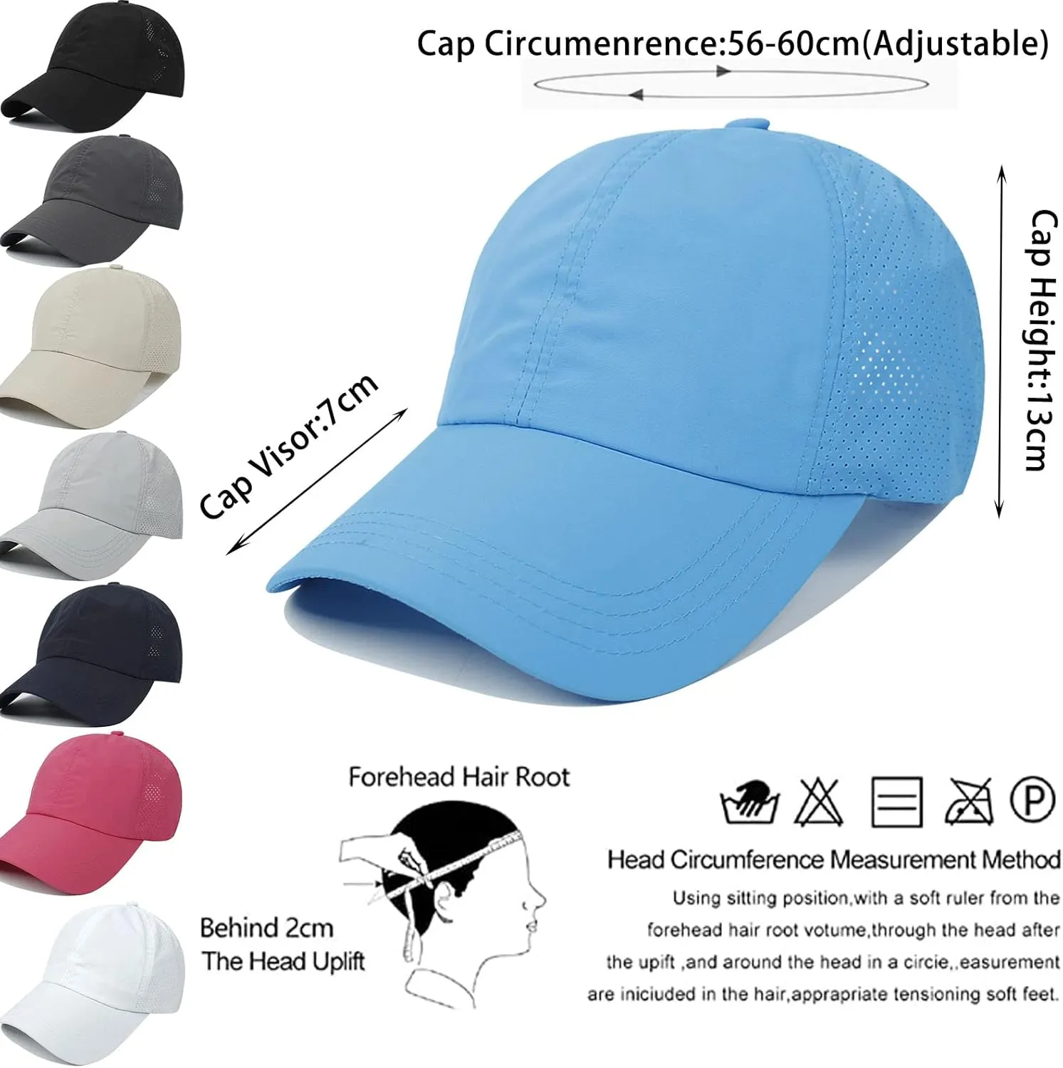 Womens Ponytail Hat Baseball Cap, Adjustable Criss Cross Baseball Cap High Bun Unisex Quick Drying Trucker Hats