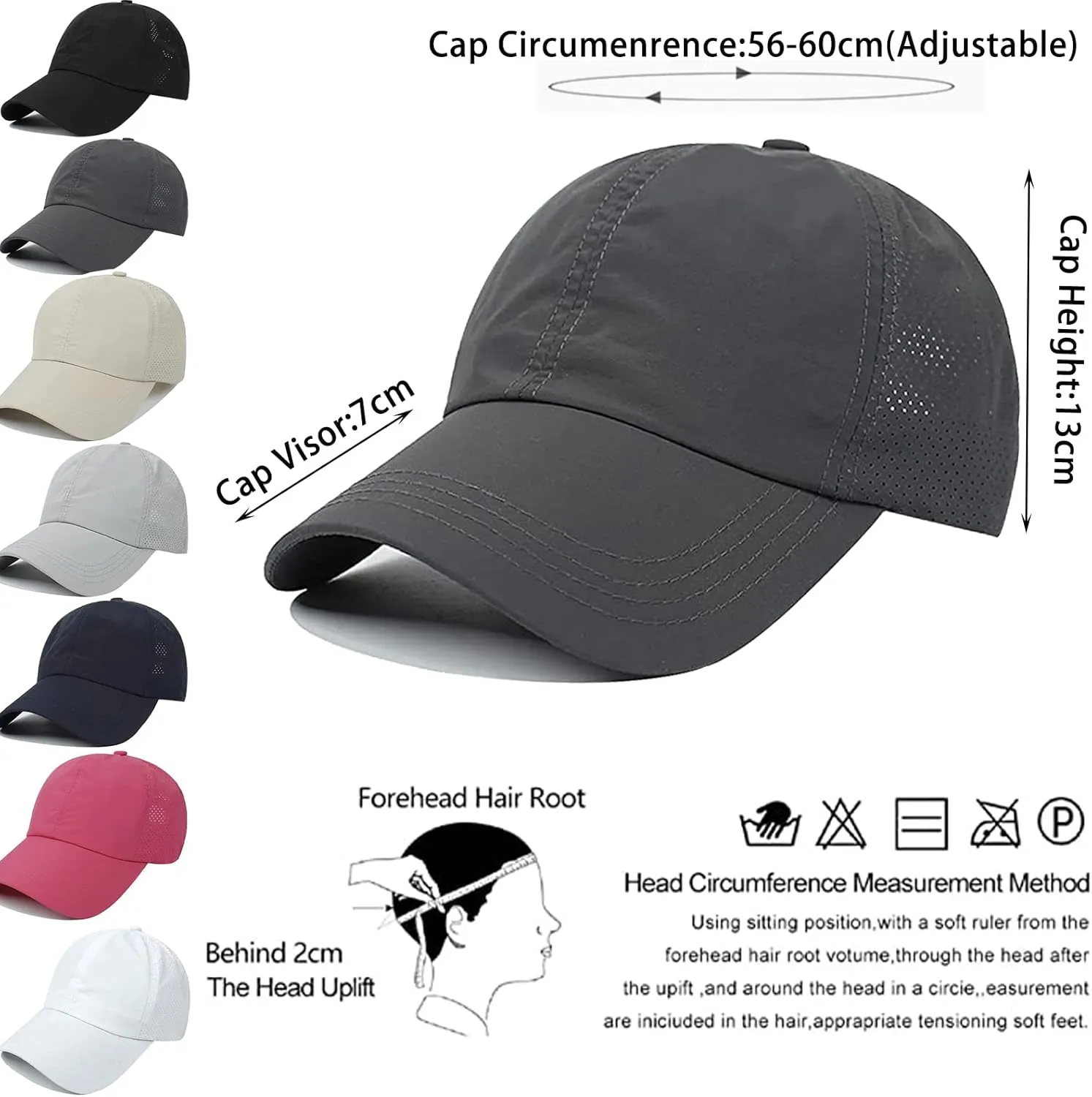 Womens Ponytail Hat Baseball Cap, Adjustable Criss Cross Baseball Cap High Bun Unisex Quick Drying Trucker Hats