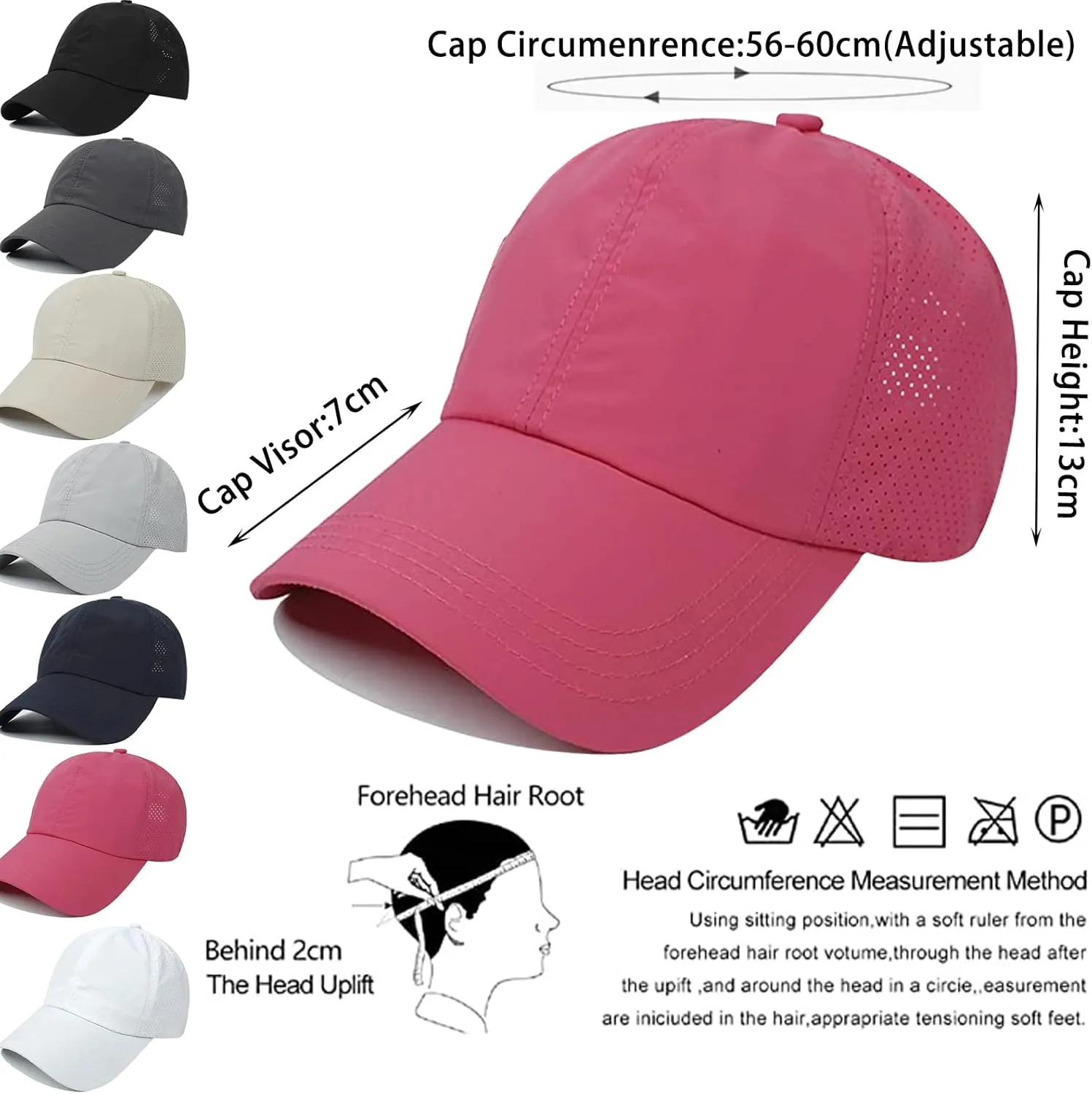 Womens Ponytail Hat Baseball Cap, Adjustable Criss Cross Baseball Cap High Bun Unisex Quick Drying Trucker Hats
