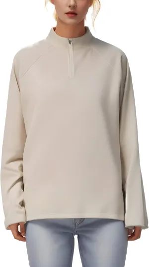 Women's Shirts Long Sleeve 1/4 Zip Quick Dry Workout Hiking Athletic Shirts Athletic Running Yog Zip Up Jackets