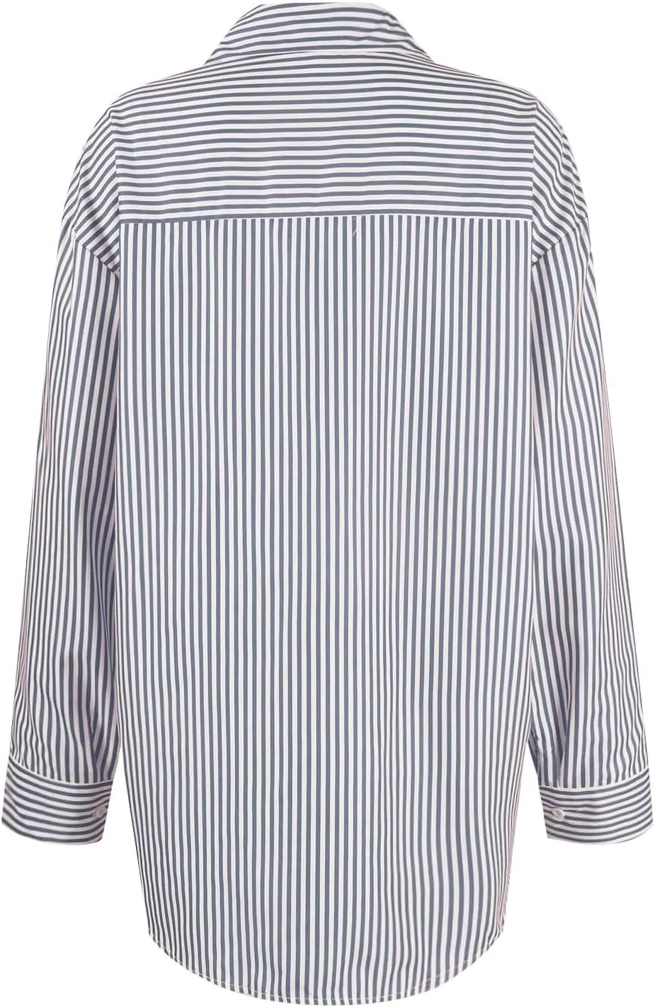 Womens Striped Button Down Shirts Casual Long Sleeve Stylish Collared Oversized V NeckFashion Work Blouses Tops