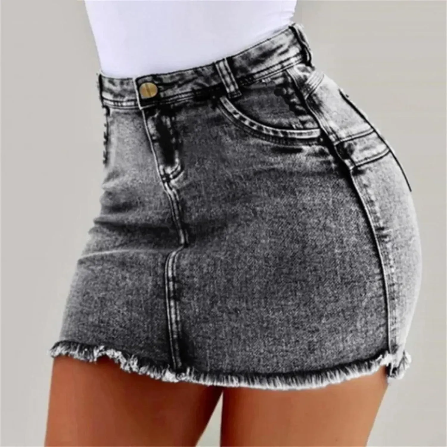 Women's Summer High Waisted Mini Denim Skirt Sexy Club Party Packaged Hip Wear Bodycon Short Jeans Skirts