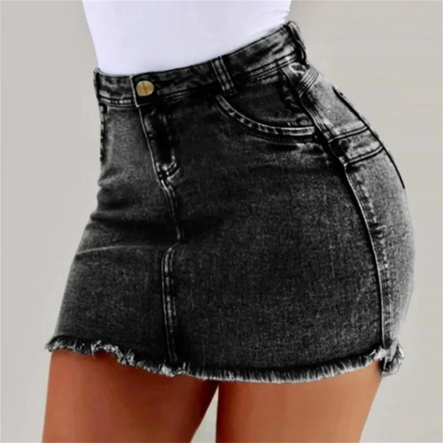 Women's Summer High Waisted Mini Denim Skirt Sexy Club Party Packaged Hip Wear Bodycon Short Jeans Skirts