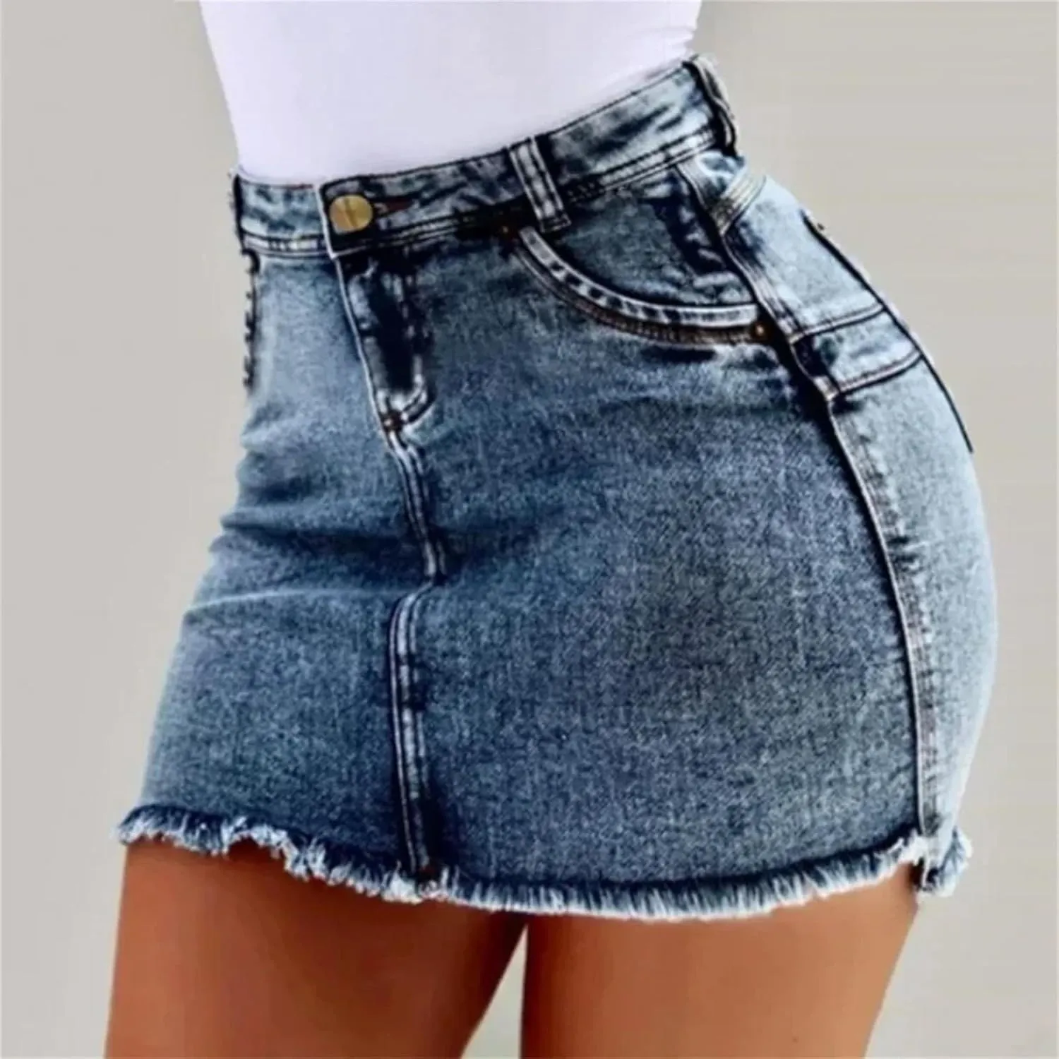 Women's Summer High Waisted Mini Denim Skirt Sexy Club Party Packaged Hip Wear Bodycon Short Jeans Skirts