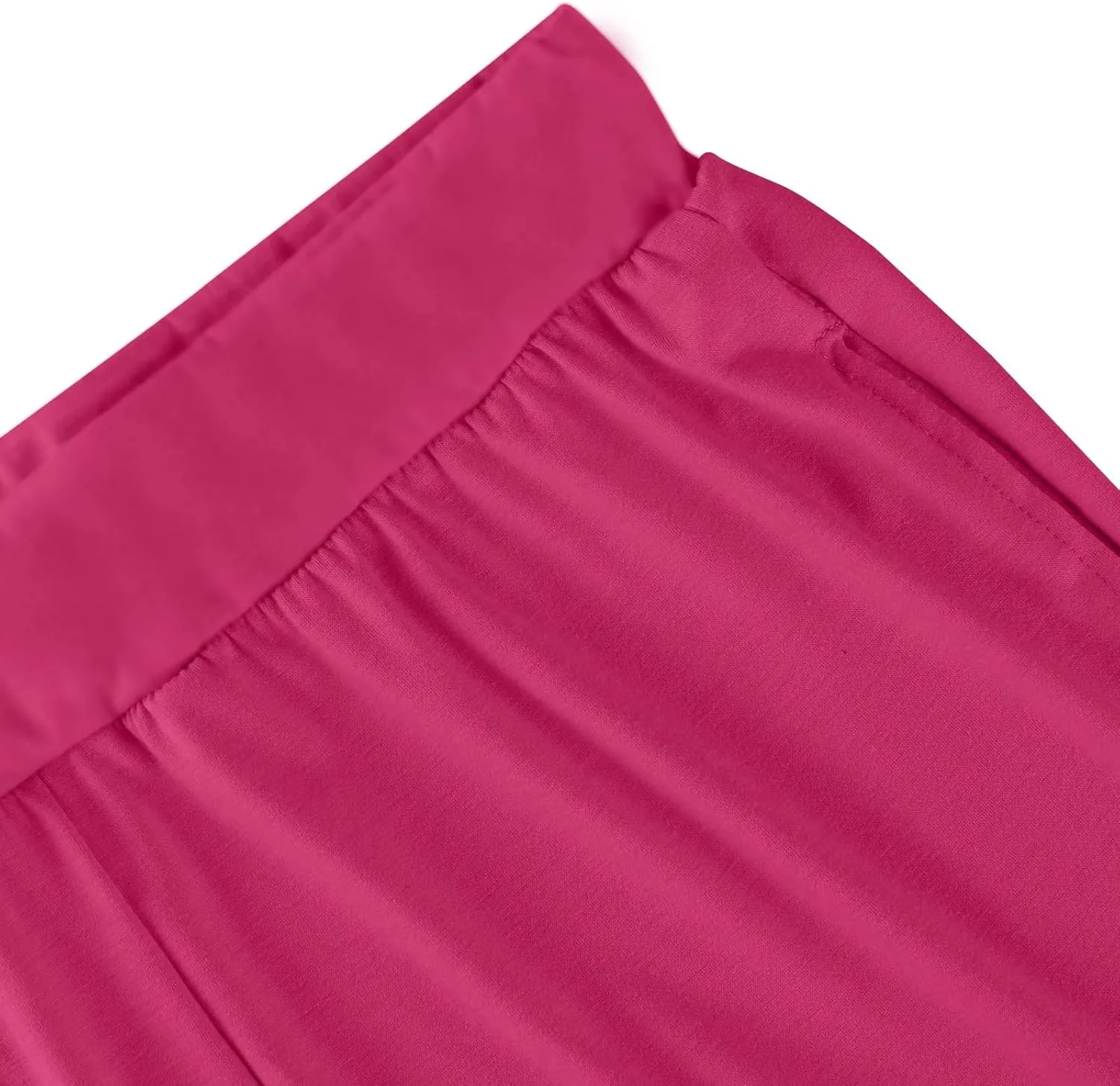 Women's Summer Pants Wide Leg Long High Waisted Pants Lightweight Pleated Pull On Vacation Trousers with Pockets