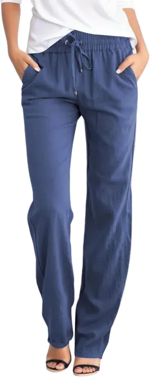 Women's Wide Leg Sweatpants Winter lwggings Outfits Capris with Pockets Water Resistant Elastic Waist