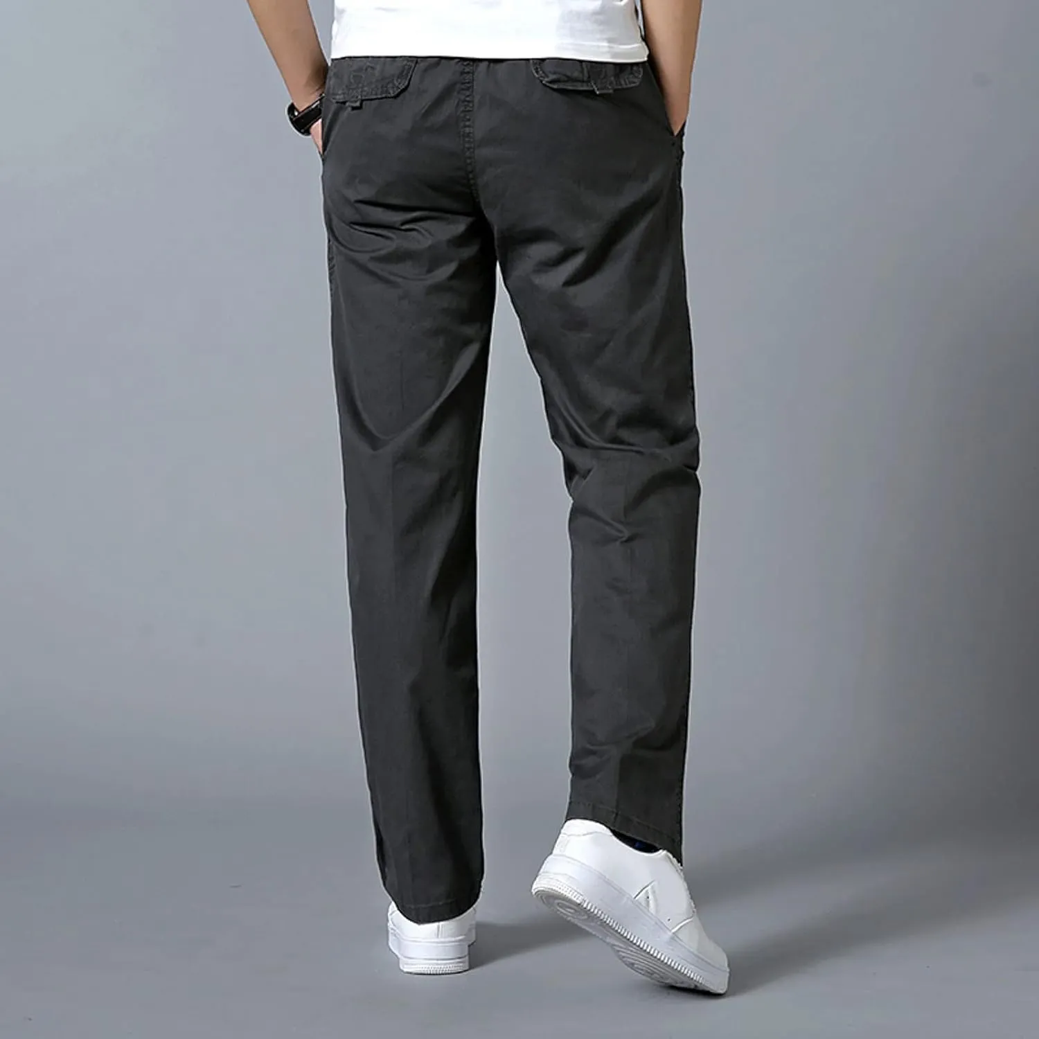 Work Cargo Pants for Men Fashion Elastic Waist Plus Size Cargo Pants Casual Baggy Cotton Athletic Wear with Pockets