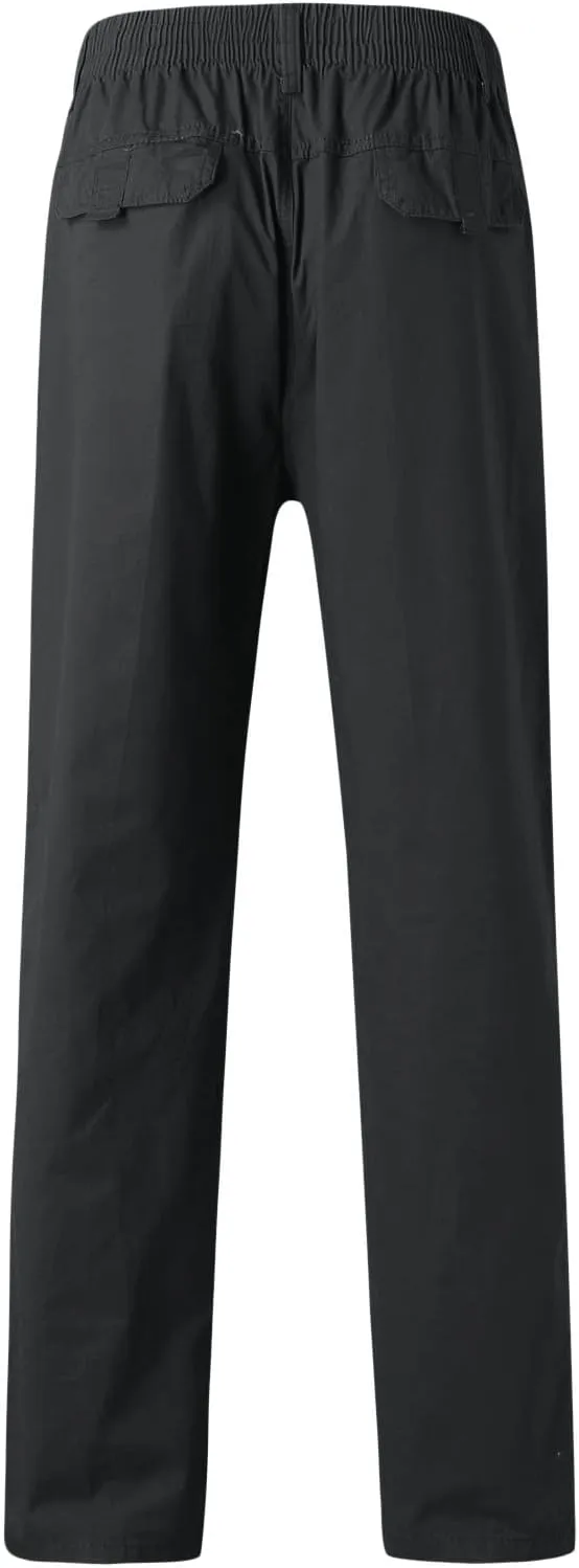 Work Cargo Pants for Men Fashion Elastic Waist Plus Size Cargo Pants Casual Baggy Cotton Athletic Wear with Pockets