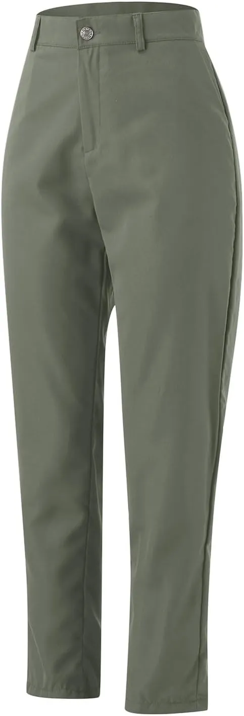 Work Pants for Women High Waist Straight Leg Stretchy Business Office Dressy Casual Trousers Slacks with Pockets