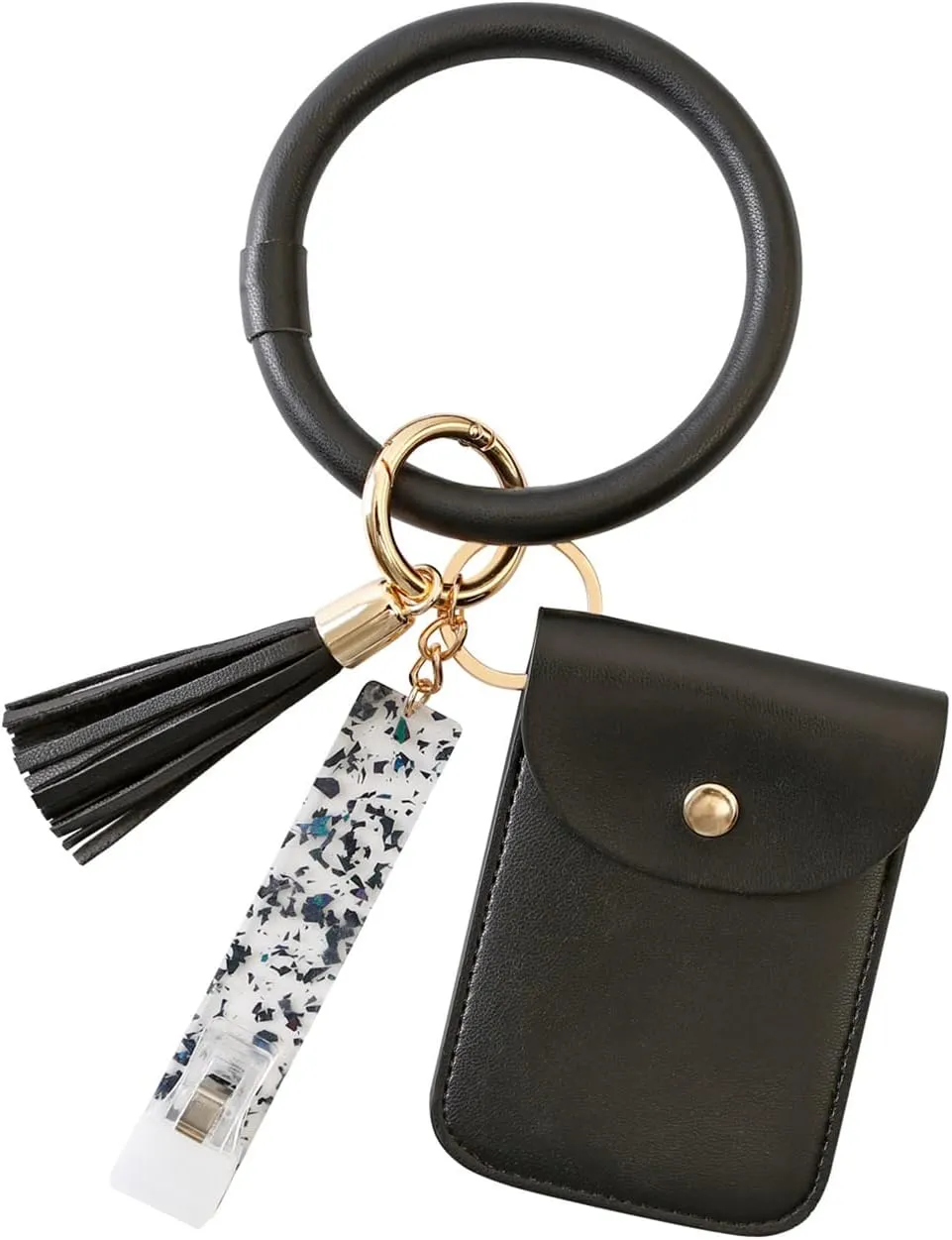 Wristlet Bracelet Keychain Credit Card Holder Purse Multifunctional Bangle Key Ring Card Holder