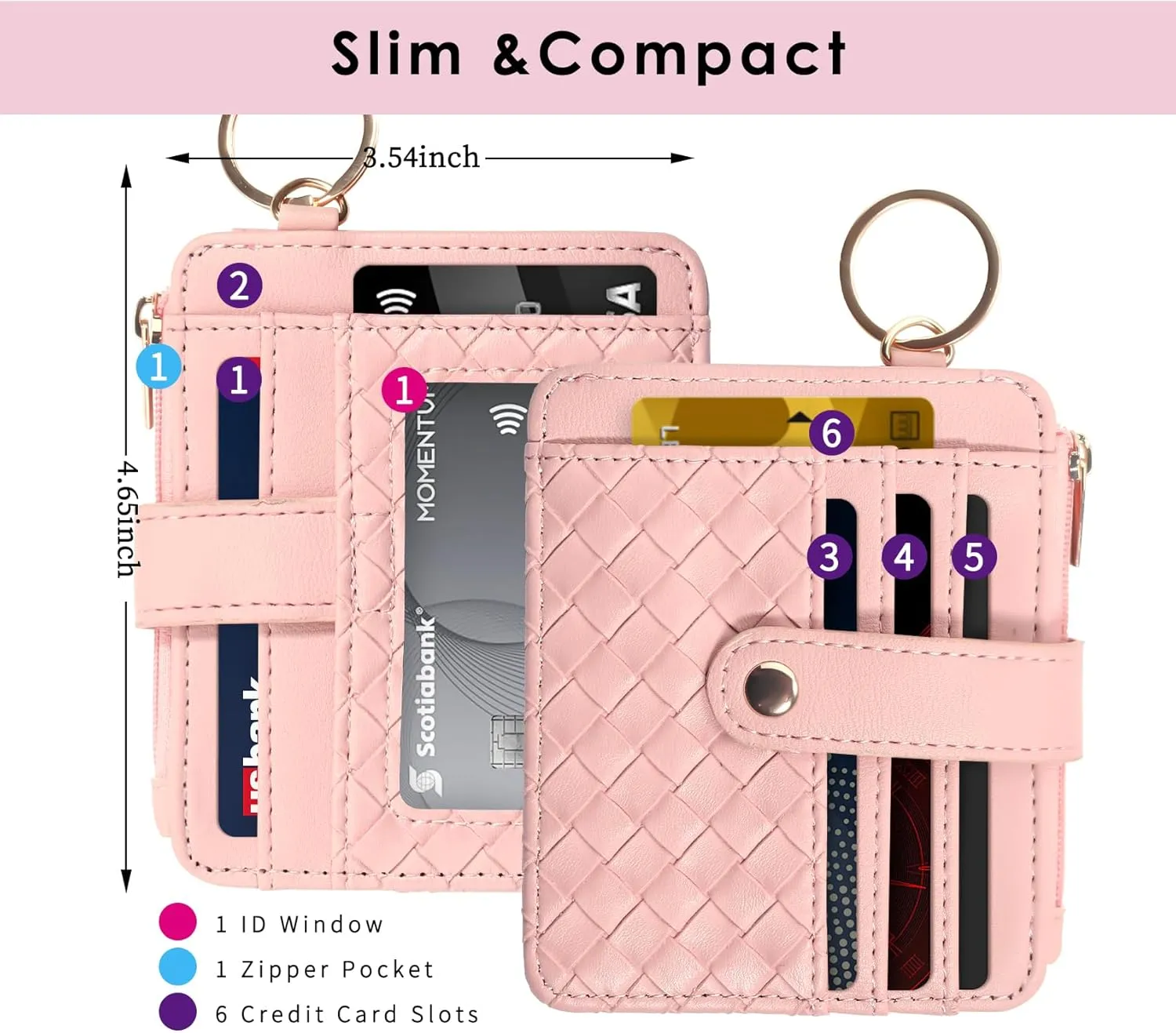 Wristlet Keychain Bracelet with Card Cases Pocket Wallet Credit Card Holder Purse Tassel Keychain for Women