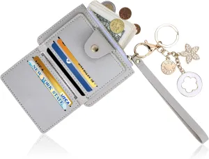 Wristlet Wallet Bracelet Keychain Credit Card Holder Silicone Bead Tassel Keychain Bangle Key Ring for Women
