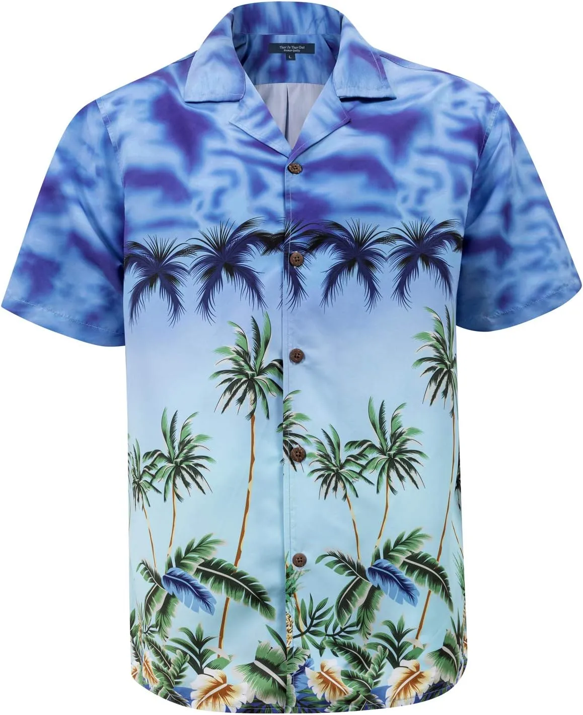 Year In Year Out Mens Hawaiian Shirt Regular Fit Hawaiian Shirts for Men with Quick to Dry Effect