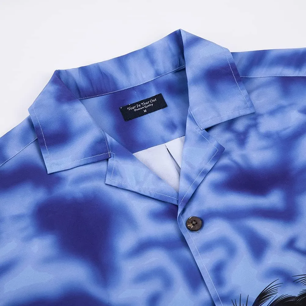 Year In Year Out Mens Hawaiian Shirt Regular Fit Hawaiian Shirts for Men with Quick to Dry Effect