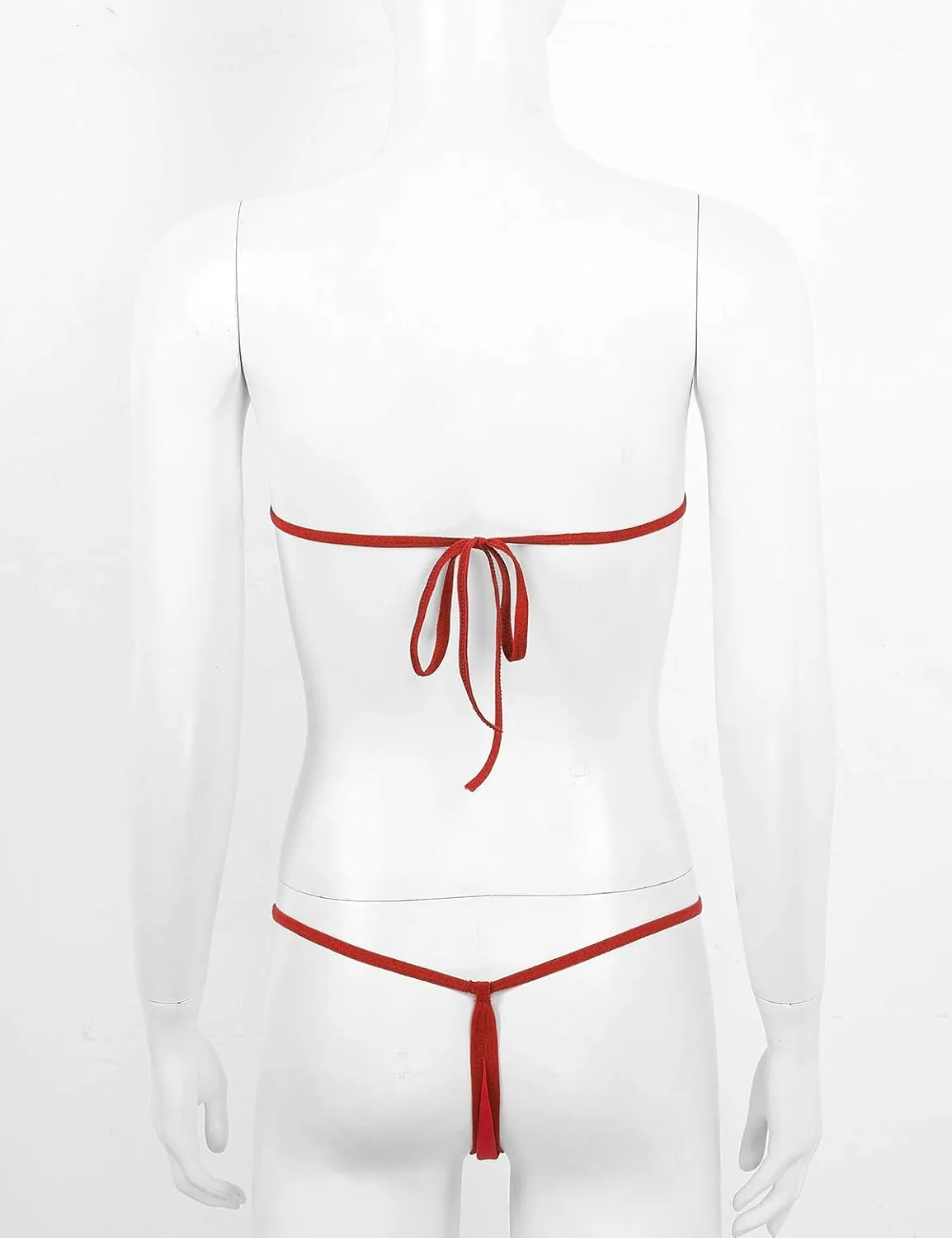 YiZYiF Womens Sheer See Through Bikinis Bandeau Top Mini Tear Drop Thong Micro Mesh Bathing Suit
