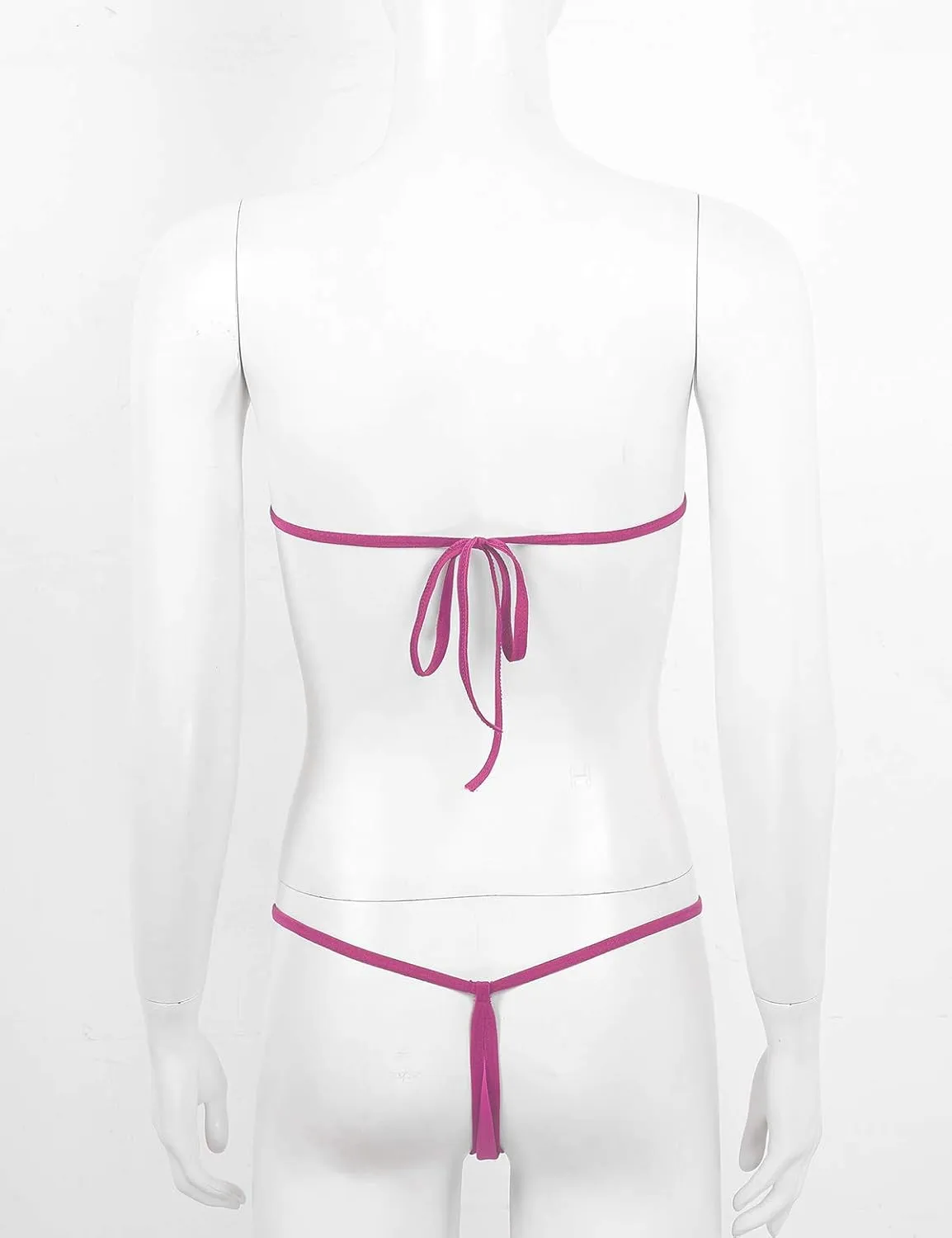 YiZYiF Womens Sheer See Through Bikinis Bandeau Top Mini Tear Drop Thong Micro Mesh Bathing Suit