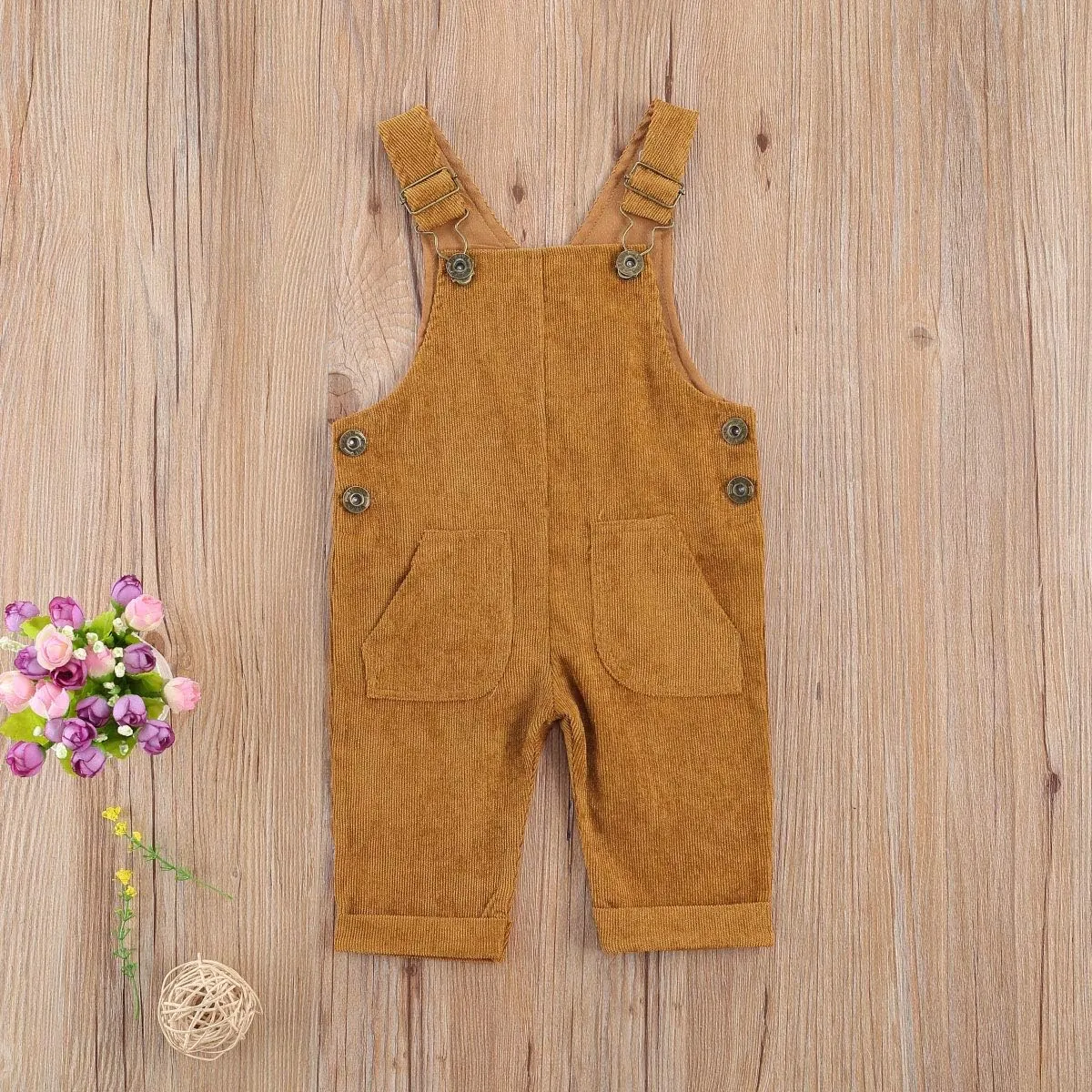 YOKJZJD Newborn Infant Baby Boy Girl Fall Winter Suspender Pants Overalls Corduroy Bib Pants Trousers with Pockets