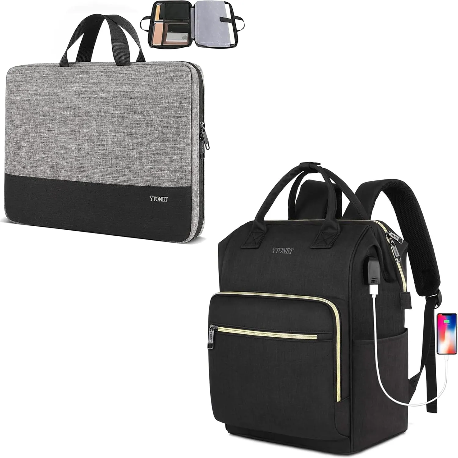 Ytonet Laptop Case, 15.6 inch TSA Laptop Bag Laptop Sleeve Water Resistant Computer Case