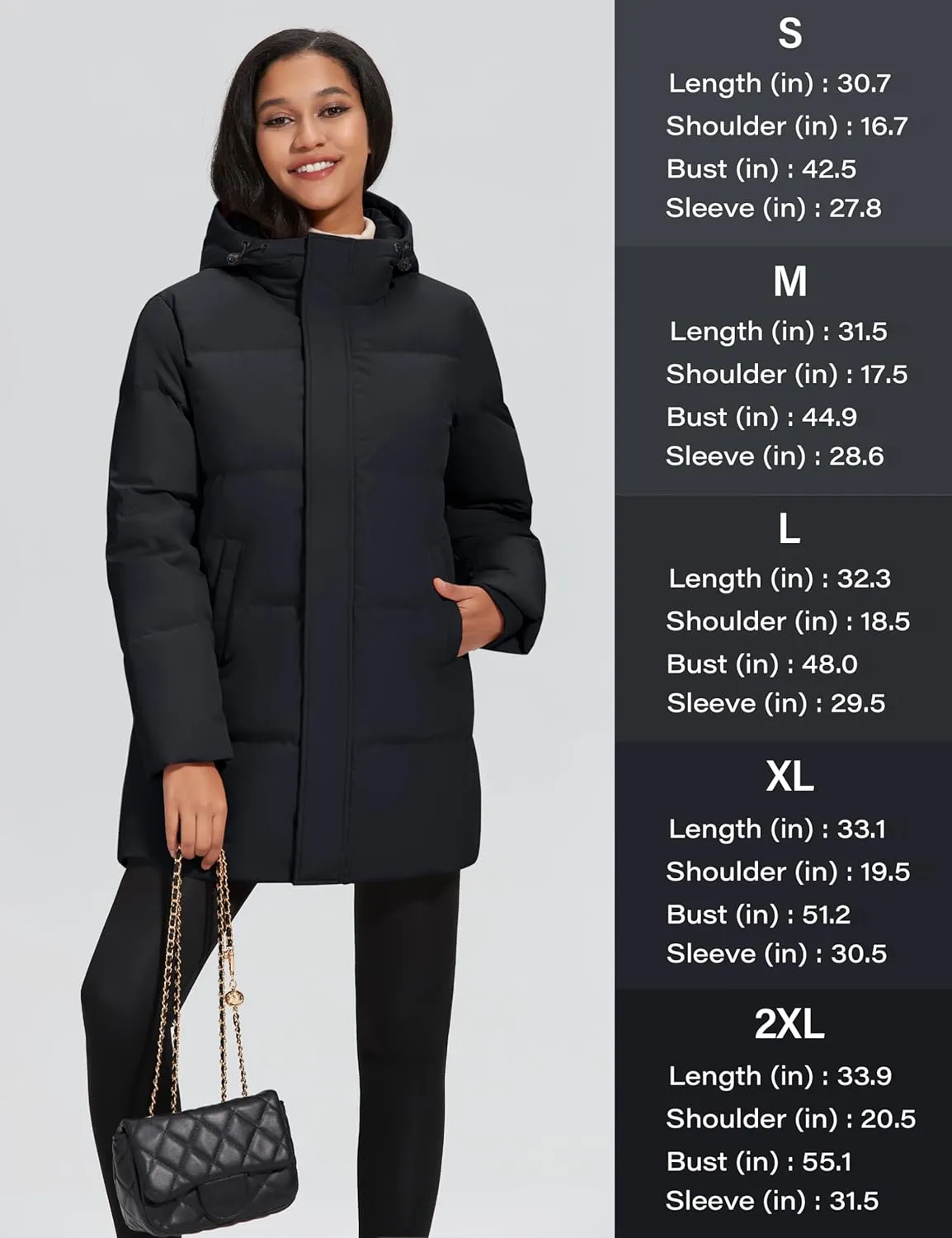 YUCOLEN Women's Winter Down Puffer Coat Thicken Water Resistant Jacket Warm Hooded Parka Outwear
