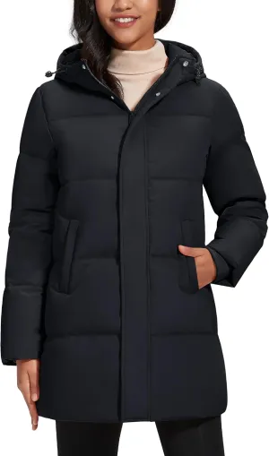 YUCOLEN Women's Winter Down Puffer Coat Thicken Water Resistant Jacket Warm Hooded Parka Outwear