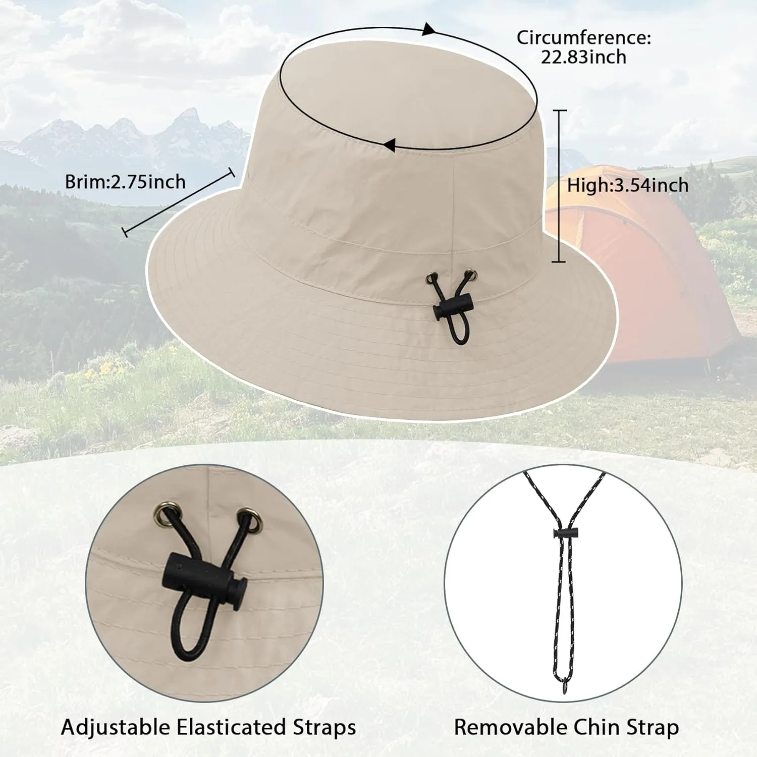 Zando Waterproof Bucket Hat for Woman Men Rain Hat UPF 50  Sun Hats for Women Packable Outdoor Hiking Safari Fishing Hat