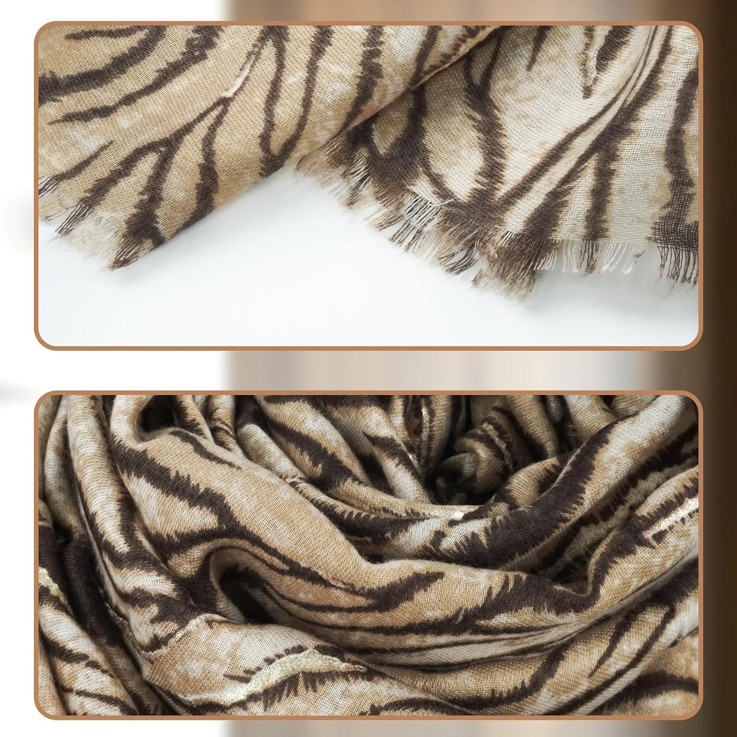 zhxinashu Boho Scarf for Women Soft Elegant Shawl Wraps Scarves with Bracelet Earrings
