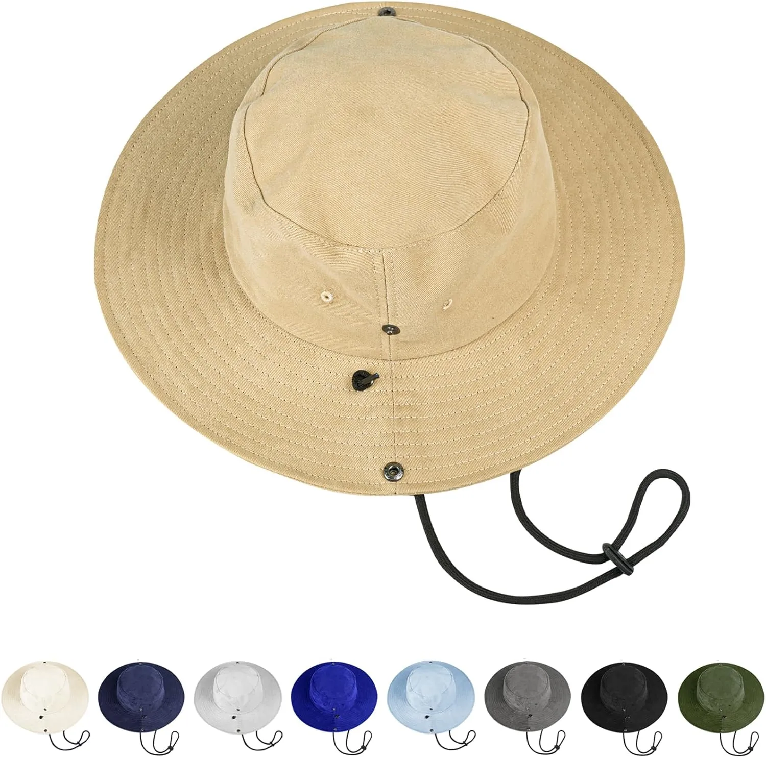 ZOORON Unisex Boonie Hats 100% Cotton Bucket Hat Wide Brim Hiking Fishing Safari Garden Hat Spring Summer Cap Outdoor
