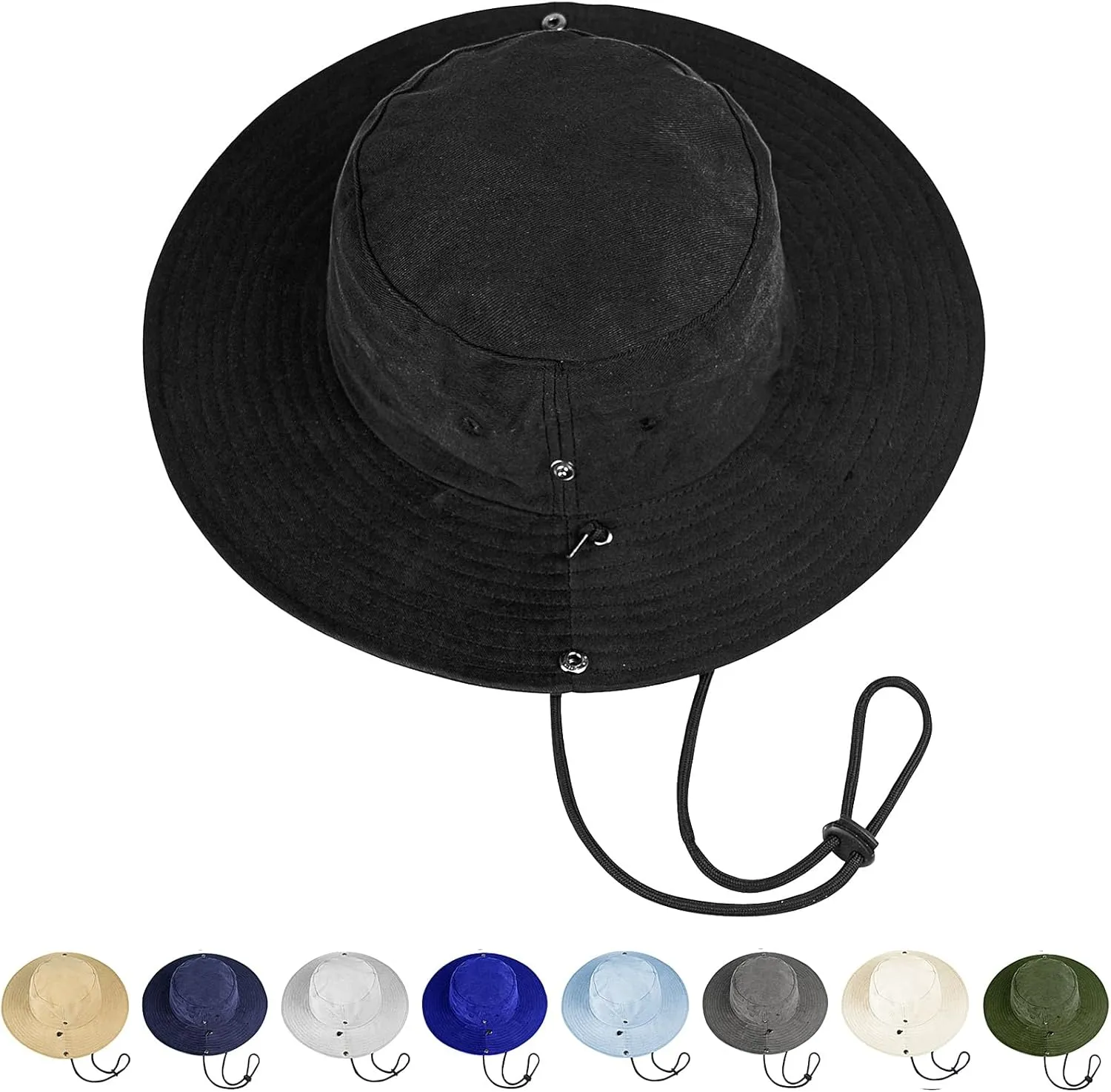 ZOORON Unisex Boonie Hats 100% Cotton Bucket Hat Wide Brim Hiking Fishing Safari Garden Hat Spring Summer Cap Outdoor