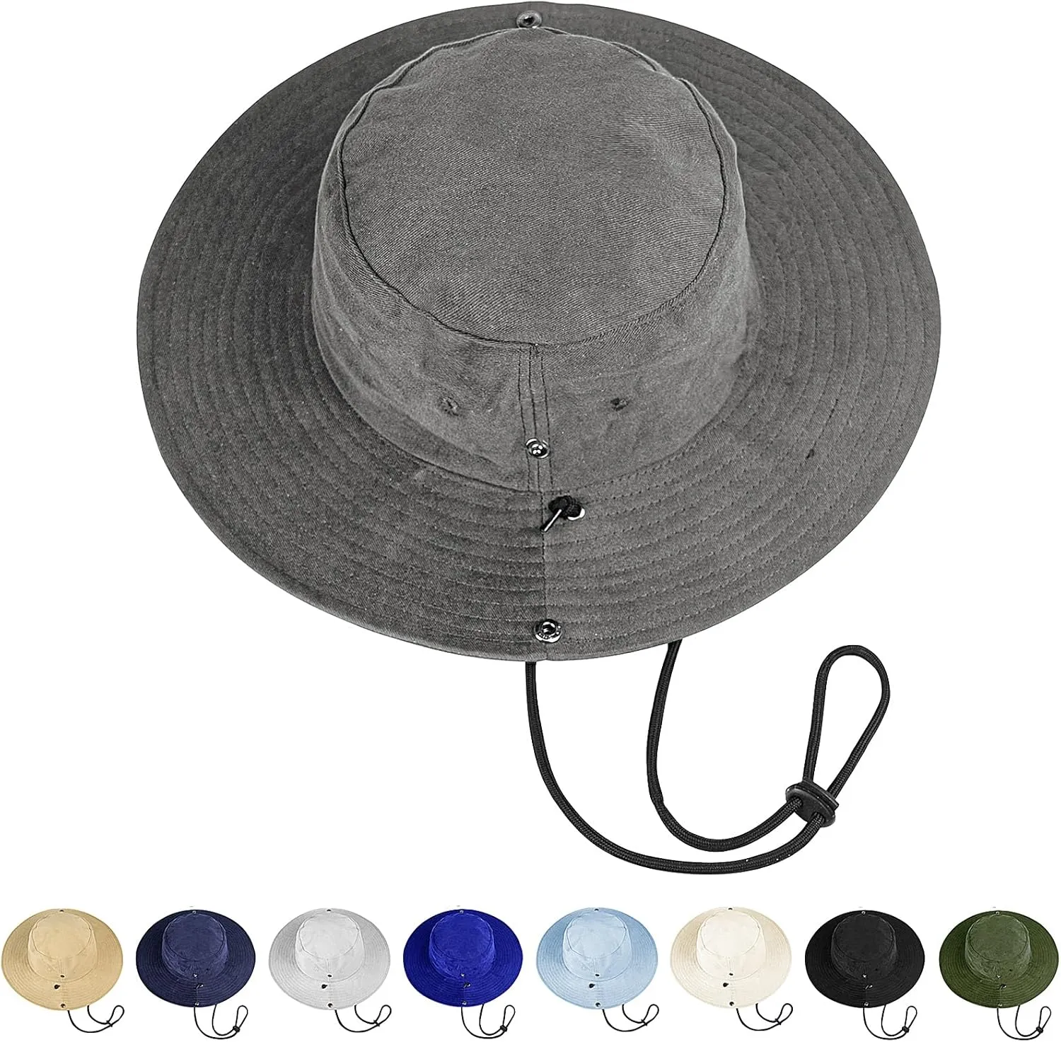 ZOORON Unisex Boonie Hats 100% Cotton Bucket Hat Wide Brim Hiking Fishing Safari Garden Hat Spring Summer Cap Outdoor