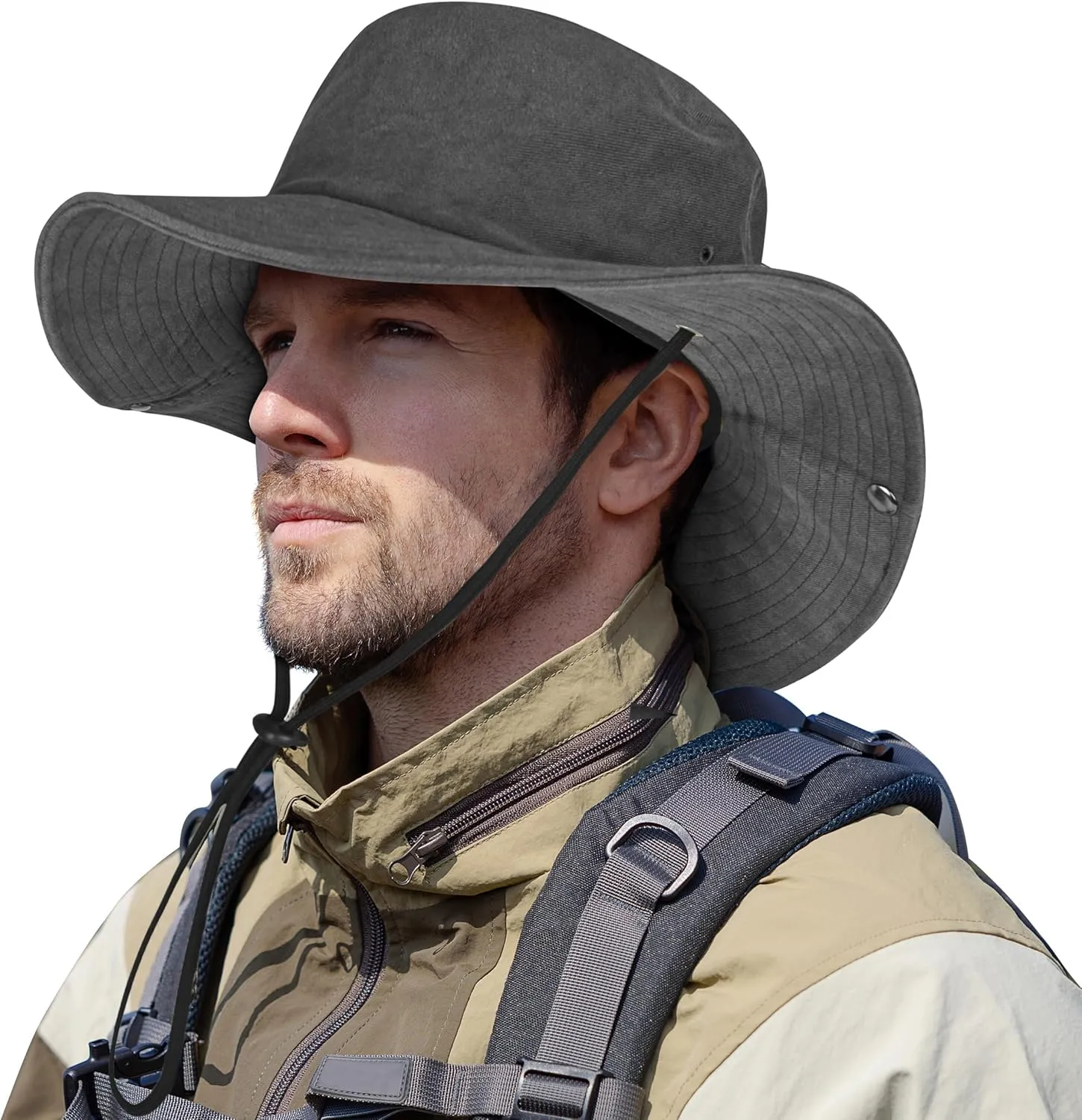 ZOORON Unisex Boonie Hats 100% Cotton Bucket Hat Wide Brim Hiking Fishing Safari Garden Hat Spring Summer Cap Outdoor