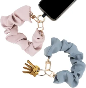 ZORZA 2Pcs Scrunchie Wristlet Keychain Wrist Strap Key Chain Stretchy Key Ring Bracelet Keychain Hair Tie Accessory for Girls
