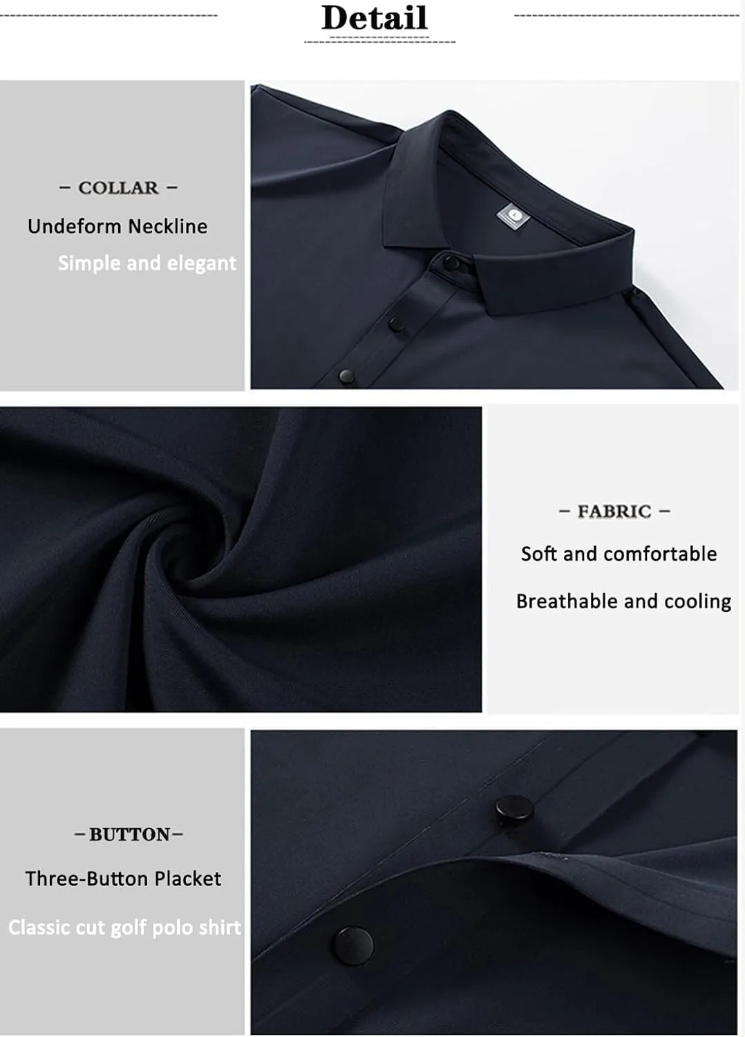 ZUEVI Men's Polo Shirts Short Sleeve Performance Designed Golf Polos Quick Dry Collared T-Shirts for Men Daily Casual Outdoor