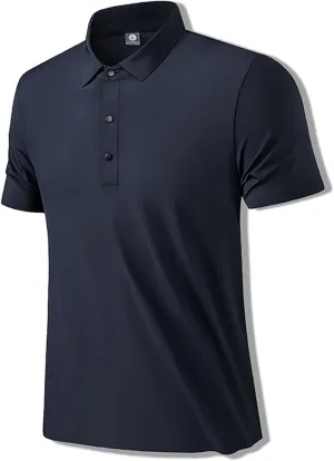 ZUEVI Men's Polo Shirts Short Sleeve Performance Designed Golf Polos Quick Dry Collared T-Shirts for Men Daily Casual Outdoor